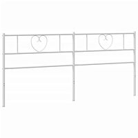 vidaXL Huvudgavel metall vit 200 cm