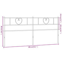 vidaXL Huvudgavel metall vit 200 cm