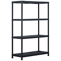 vidaXL Förvaringshylla svart 220 kg 90x40x138 cm plast