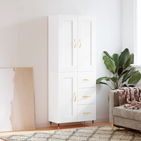 vidaXL Högskåp vit 69,5x34x180 cm konstruerat trä