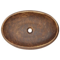vidaXL Handfat brun oval 59x40x15 cm keramik