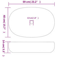 vidaXL Handfat sand och blå oval 59x40x14 cm keramik