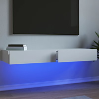 vidaXL Tv-bänkar med LED-belysning 2 st vit 60x35x15,5 cm