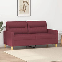 vidaXL 2-sitssoffa vinröd 140 cm tyg