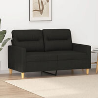 vidaXL 2-sitssoffa ljusgrå Svart 120 cm tyg