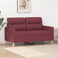 vidaXL 2-sitssoffa vinröd 120 cm tyg