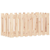 vidaXL Odlingslåda med staket-design 100x50x50 cm massiv furu