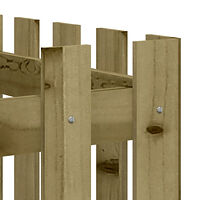 vidaXL Odlingslåda med staket-design 150x50x70 cm impregnerad furu