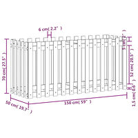 vidaXL Odlingslåda med staket-design 150x50x70 cm impregnerad furu