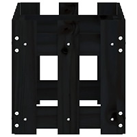 vidaXL Odlingslåda med staket-design svart 60x30x30 cm massiv furu