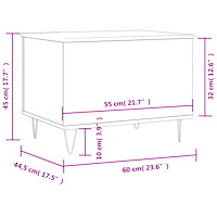 vidaXL Soffbord betonggrå 60x44,5x45 cm konstruerat trä