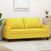 vidaXL 2-sitssoffa ljusggul 140 cm tyg