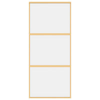 vidaXL Skjutdörr guld 90x205 cm klart ESG-glas och aluminium