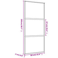 vidaXL Skjutdörr guld 90x205 cm klart ESG-glas och aluminium