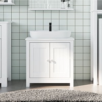 vidaXL Tvättställsskåp BERG vit 60x34x59 cm massiv furu