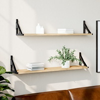 vidaXL Vägghyllor 2 st sonoma-ek 80x15x15,5 cm konstruerat trä