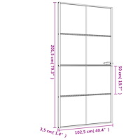 vidaXL Innerdörr svart 102,5x201,5 cm härdat glas och aluminium slim