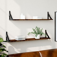 vidaXL Vägghyllor 2 st rökfärgad ek 80x15x15,5 cm konstruerat trä