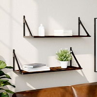 vidaXL Vägghyllor 2 st rökfärgad ek 80x25x25,5 cm konstruerat trä