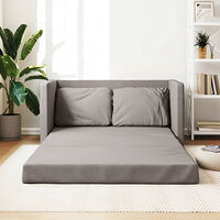 vidaXL Golvbäddsoffa 2-i-1 taupe 112x174x55 cm tyg