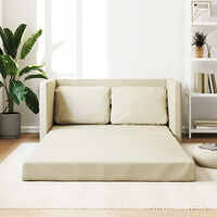 vidaXL Golvbäddsoffa 2-i-1 gräddvit 112x174x55 cm konstläder