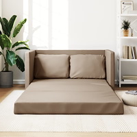 vidaXL Golvbäddsoffa 2-i-1 cappuccino 112x174x55 cm konstläder
