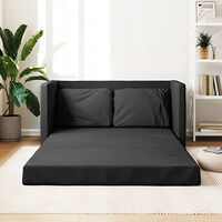 vidaXL Golvbäddsoffa 2-i-1 svart 112x174x55 cm tyg