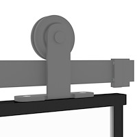 vidaXL Skjutdörr svart 102,5x205 cm härdat glas och aluminium