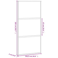 vidaXL Skjutdörr svart 102,5x205 cm härdat glas och aluminium