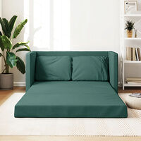 vidaXL Golvbäddsoffa 2-i-1 mörkgrön 112x174x55 cm tyg