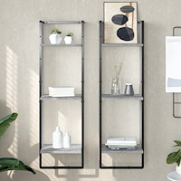 vidaXL Vägghylla 3 hyllor grå sonoma 30x25x100 cm konstruerat trä