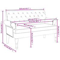 vidaXL Bänk med ryggstöd mörkgrön 120x62x75,5 cm mörkgrå