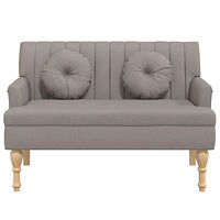 vidaXL Bänk med dynor taupe 113x64,5x75,5 cm tyg