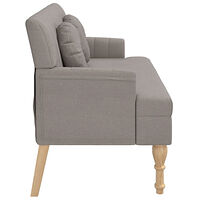 vidaXL Bänk med dynor taupe 113x64,5x75,5 cm tyg