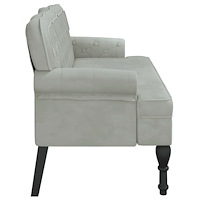 vidaXL Bänk med ryggstöd ljusgrå 119,5x64,5x75 cm sammet