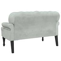 vidaXL Bänk med ryggstöd ljusgrå 119,5x64,5x75 cm sammet