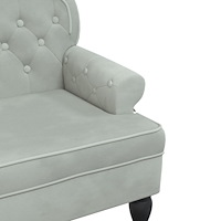 vidaXL Bänk med ryggstöd ljusgrå 119,5x64,5x75 cm sammet