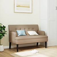 vidaXL Bänk med ryggstöd cappuccino 112x65,5x75 cm konstläder