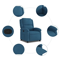vidaXL Reclinerfåtölj blå sammet