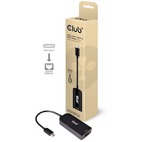 Club 3D CLUB3D CAC-1520 kabelomvandlare (hane/hona) USB C Ethernet Svart