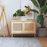 vidaXL Skåpluckor gallerdesign 2 st 39,5x39,5 cm massiv furu