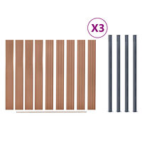 vidaXL Staketpanel brun 526x186 cm WPC