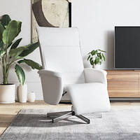 vidaXL Reclinerfåtölj med fotstöd vit konstläder