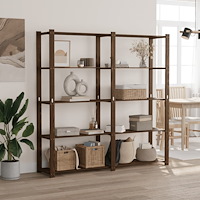 vidaXL Förvaringshylla 5 hyllplan brun 170x38x170 cm massiv furu