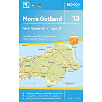 NORSTEDTS 13 Norra Gotland Sverigeserien Topo50 : Skala 1:50 000