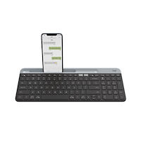 Logitech Logitech Slim Multi-Device Wireless Keyboard K580 tangentbord Trådlös RF + Bluetooth Nordic grafit