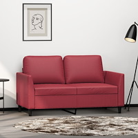 vidaXL 2-sitssoffa vinröd 120 cm fuskläder