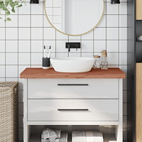 vidaXL Bänkskiva för badrum 100x60x4 cm massivt bokträ