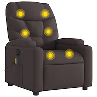 vidaXL Massagefåtölj mörkbrun tyg