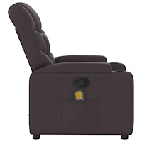 vidaXL Massagefåtölj mörkbrun tyg